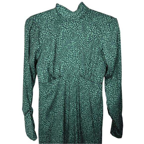 Free People Loveless Printed Green Satin Backless A Line Midi Dress Size 2 - Picture 12 of 14